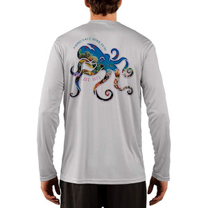 SAND.SALT.SURF.SUN. Coral Octopus Men's UPF 50+ UV Sun Protection Performance Long Sleeve T-Shirt