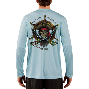 SAND.SALT.SURF.SUN. Captain Pirate Men's UPF 50+ UV Sun Protection Performance Long Sleeve T-Shirt
