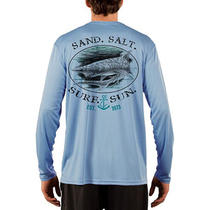 SAND.SALT.SURF.SUN. Shark Men's UPF 50+ UV Sun Protection Performance Long Sleeve T-Shirt