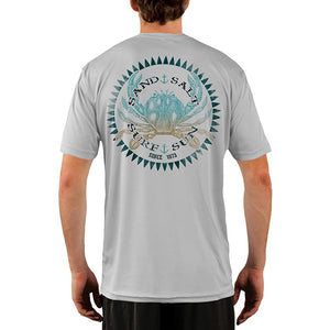 SAND.SALT.SURF.SUN. Vintage Crab Men's UPF 50+ UV Sun Protection Performance Short Sleeve T-Shirt