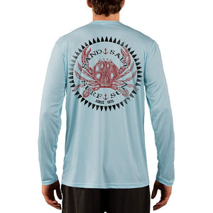 SAND.SALT.SURF.SUN. Vintage Crab Men's UPF 50+ UV Sun Protection Performance Long Sleeve T-Shirt