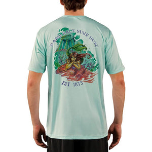SAND.SALT.SURF.SUN. Atlantis Mermaid Men's UPF 50+ UV Sun Protection Performance Short Sleeve T-Shirt