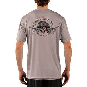 SAND.SALT.SURF.SUN. Vintage Pirate Men's UPF 50+ UV Sun Protection Performance Short Sleeve T-Shirt