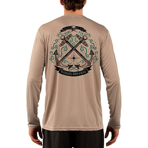 SAND.SALT.SURF.SUN. Sailing Anchor Blue Nassau Men's UPF 50+ UV Sun Protection Performance Long Sleeve T-Shirt