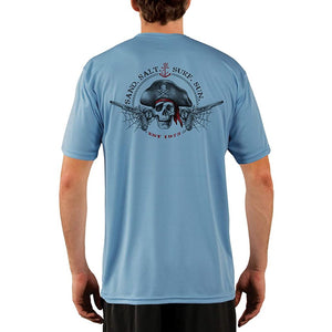 SAND.SALT.SURF.SUN. Vintage Pirate Men's UPF 50+ UV Sun Protection Performance Short Sleeve T-Shirt