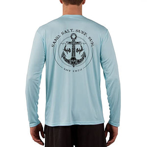 SAND.SALT.SURF.SUN. Shark Anchor Men's UPF 50+ UV Sun Protection Performance Long Sleeve T-Shirt