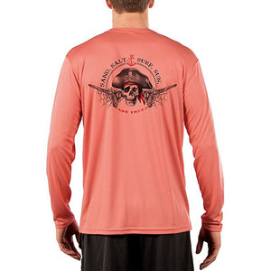 SAND.SALT.SURF.SUN. Vintage Pirate Men's UPF 50+ UV Sun Protection Performance Long Sleeve T-Shirt