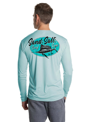 SAND.SALT.SURF.SUN. Marlin Men's UPF 50+ UV Sun Protection Performance Long Sleeve T-Shirt