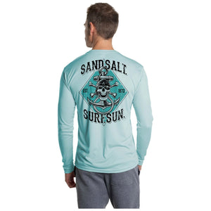 SAND.SALT.SURF.SUN. SKULL ANCHOR MEN'S UPF 50+ UV SUN PROTECTION PERFORMANCE LONG SLEEVE T-SHIRT