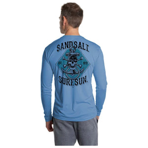 SAND.SALT.SURF.SUN. SKULL ANCHOR MEN'S UPF 50+ UV SUN PROTECTION PERFORMANCE LONG SLEEVE T-SHIRT