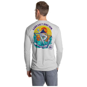 SAND.SALT.SURF.SUN. Marlin Men's Anchor UPF 50+ UV Sun Protection Performance Long Sleeve T-Shirt