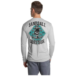 SAND.SALT.SURF.SUN. SKULL ANCHOR MEN'S UPF 50+ UV SUN PROTECTION PERFORMANCE LONG SLEEVE T-SHIRT