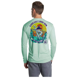 SAND.SALT.SURF.SUN. Marlin Men's Anchor UPF 50+ UV Sun Protection Performance Long Sleeve T-Shirt