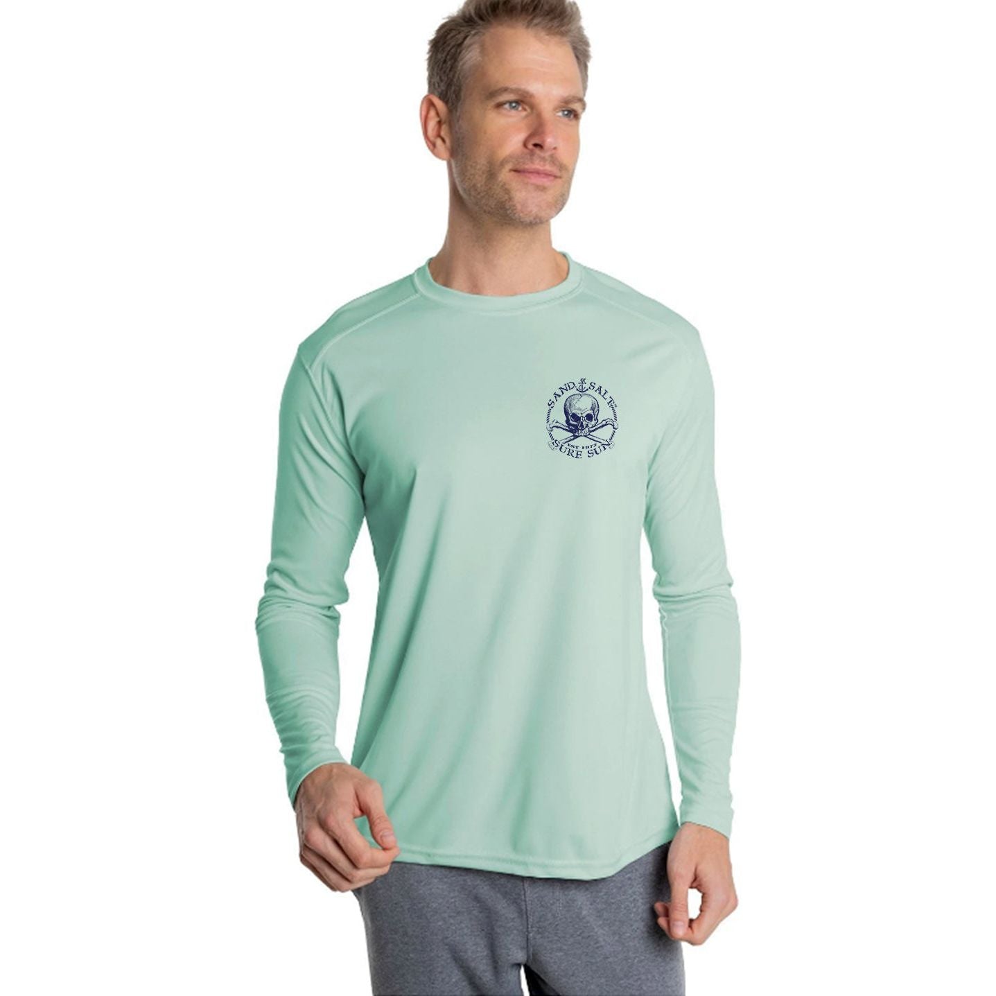 SAND.SALT.SURF.SUN. Marlin Men s Anchor UPF 50 UV Sun Protection Performance Long Sleeve T Shirt