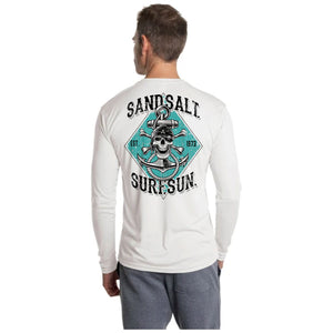 SAND.SALT.SURF.SUN. SKULL ANCHOR MEN'S UPF 50+ UV SUN PROTECTION PERFORMANCE LONG SLEEVE T-SHIRT