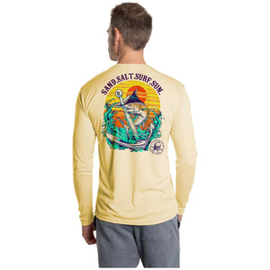 SAND.SALT.SURF.SUN. Marlin Men's Anchor UPF 50+ UV Sun Protection Performance Long Sleeve T-Shirt