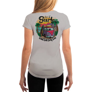 SAND.SALT.SURF.SUN. Surf Bus Women's UPF 50+ UV Sun Protection Performance Short Sleeve T-Shirt